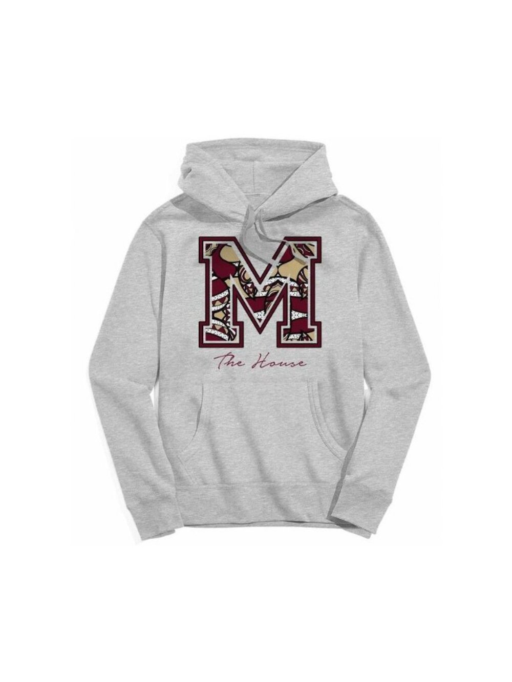 NWT NCAA Morehouse College Maroon Tigers Gray Youth Hooded Sweatshirt - L - Picture 2 of 6